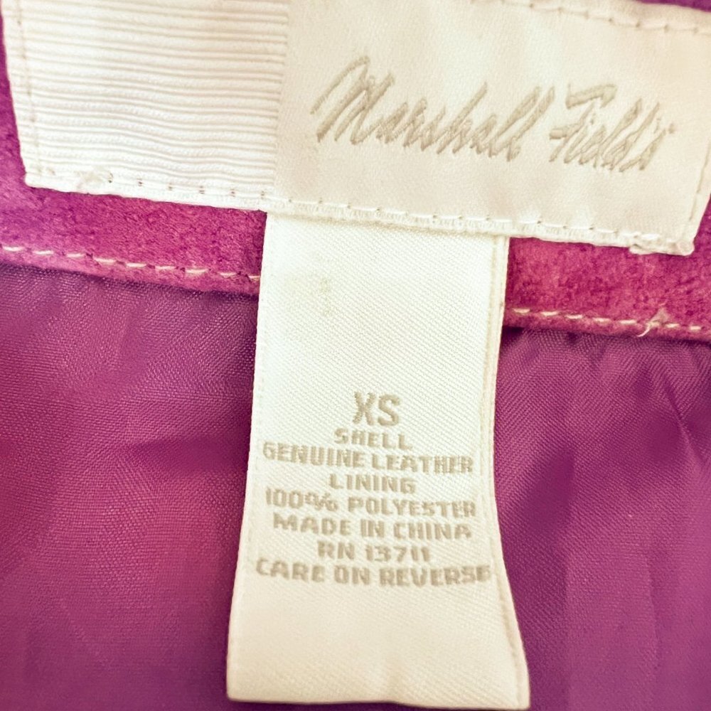 VTG Marshall Fields Women's Suede Moto Jacket Magenta Extra Small - Picture 11 of 12
